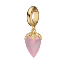Load image into Gallery viewer, The Pink Chalcedony Drop Charm.  The Colourful Collection by Christina is the perfect way to add a beautiful and colourful REAL gemstone to your jewellery collection.  The Pink Chalcedony is the gemstone of Unconditional Love, Contentment, and Compassion and it is cut beautifully to make this wonderful Charm