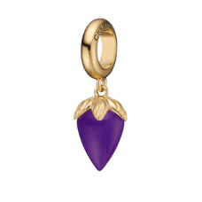 Load image into Gallery viewer, The Purple Chalcedony Drop Charm.  The Colourful Collection by Christina is the perfect way to add a beautiful and colourful REAL gemstone to your jewellery collection.  The Purple Chalcedony is the gemstone of  truth, independence and wisdom and it is cut beautifully to make this wonderful Charm
