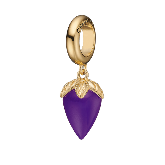 The Purple Chalcedony Drop Charm.  The Colourful Collection by Christina is the perfect way to add a beautiful and colourful REAL gemstone to your jewellery collection.  The Purple Chalcedony is the gemstone of  truth, independence and wisdom and it is cut beautifully to make this wonderful Charm