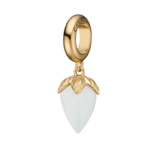 Load image into Gallery viewer, The White Chalcedony Drop Charm.  The Colourful Collection by Christina is the perfect way to add a beautiful and colourful REAL gemstone to your jewellery collection.  The White Chalcedony is the gemstone of new beginings and endless love. and it is cut beautifully to make this wonderful Charm