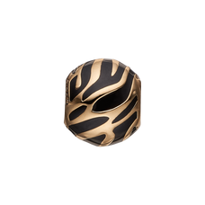 Load image into Gallery viewer, Wild Enamel Bead Charm, Hand Crafted in 925 Sterling Silver finished with either Rhoduim Plating or 18kt Goldwith Black Enamel