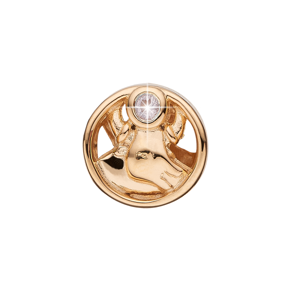 Zodiac Taurus Bead Charm, Hand Crafted in 925 Sterling Silver finished with either Rhoduim Plating or 18kt Gold and further embellished with One Pink Rose Quartz gemstone