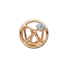 Load image into Gallery viewer, Zodiac Sagittarius Bead Charm, Hand Crafted in 925 Sterling Silver finished with either Rhoduim Plating or 18kt Gold and further embellished with One Blue Blue Topaz gemstone