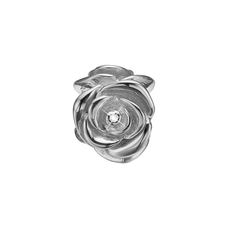 Load image into Gallery viewer, Topaz Roase Bead Charm, Hand Crafted in 925 Sterling Silver finished with either Rhoduim Plating or 18kt Gold and further embellished with Three White Topaz  gemstones