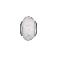 Load image into Gallery viewer, White Topaz Globe Murano Glass, Hand Crafted in 925 Sterling Silver finished with either Rhoduim Plating or 18kt Gold and further embellished with Sixteen White Topaz  gemstones