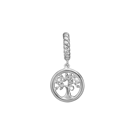Topaz Tree of Life Hanging Charm Silver with Gemstones