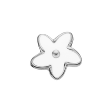Load image into Gallery viewer, Flower Heaven Bead Charm, Hand Crafted in 925 Sterling Silver finished with either Rhoduim Plating or 18kt Goldwith White Enamel