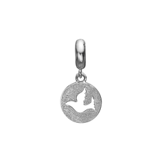 Load image into Gallery viewer, Dove of Peace Hanging Charm, Hand Crafted in 925 Sterling Silver finished with either Rhoduim Plating or 18kt Gold