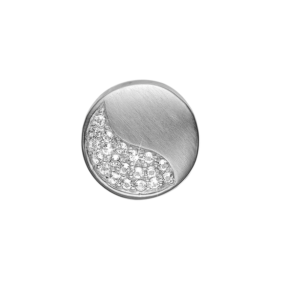 Moon Shine Bead Charm, Hand Crafted in 925 Sterling Silver finished with either Rhoduim Plating or 18kt Gold and further embellished with Twenty White Topaz  gemstones