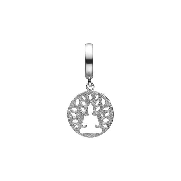 Meditation Hanging Charm, Hand Crafted in 925 Sterling Silver finished with either Rhoduim Plating or 18kt Gold