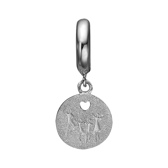 Being a family means you are a part of something very wonderful. It means you will love and be loved for the rest of your life. The Happy Family charm is beautifully designed with a carved heart, showing the word FAMILY on the polished side and a set of parents and children on the other side and is expertly handcrafted in 925 Sterling Silver and finished with an 18ct Gold or Rhodium Plating.