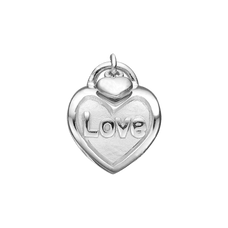 Load image into Gallery viewer, The biggest of smiles are not found on one&#39;s face but are locked inside one&#39;s heart. The Love Lock Charm is designed with a heart attached to a heart shaped bead charm with LOVE embossed on it.  The perfect charm to give to one you Love is handcrafted in Silver and finished in either an 18ct Gold or Rhodium Plating