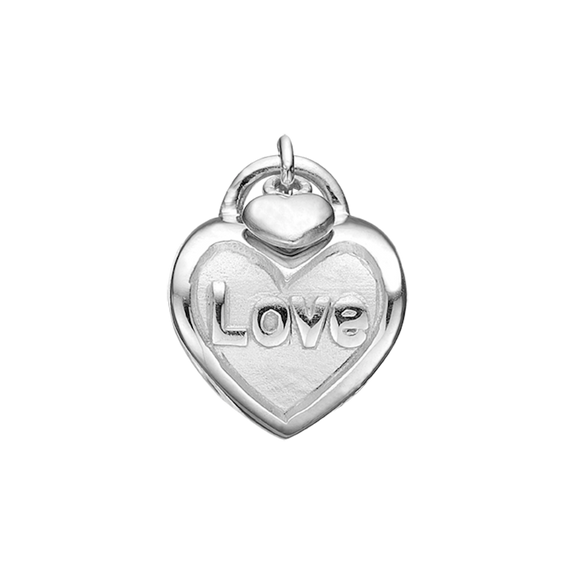 The biggest of smiles are not found on one's face but are locked inside one's heart. The Love Lock Charm is designed with a heart attached to a heart shaped bead charm with LOVE embossed on it.  The perfect charm to give to one you Love is handcrafted in Silver and finished in either an 18ct Gold or Rhodium Plating