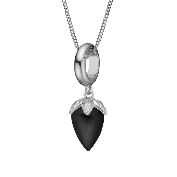 The Black Chalcedony Pendant and Necklace.  The Colourful Collection by Christina is the perfect way to add a beautiful and colourful REAL gemstone to your jewellery collection.  The Black Chalcedony is the gemstone of truth, independence and wisdom and it is cut beautifully to make this wonderful pendant