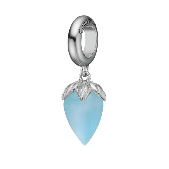 The Blue Chalcedony Pendant and Necklace.  The Colourful Collection by Christina is the perfect way to add a beautiful and colourful REAL gemstone to your jewellery collection.  The Blue Chalcedony is the gemstone of wisdom, virtue and good fortune and it is cut beautifully to make this wonderful pendant