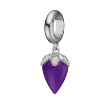 Load image into Gallery viewer, The Purple Chalcedony Drop Charm.  The Colourful Collection by Christina is the perfect way to add a beautiful and colourful REAL gemstone to your jewellery collection.  The Purple Chalcedony is the gemstone of  truth, independence and wisdom and it is cut beautifully to make this wonderful Charm