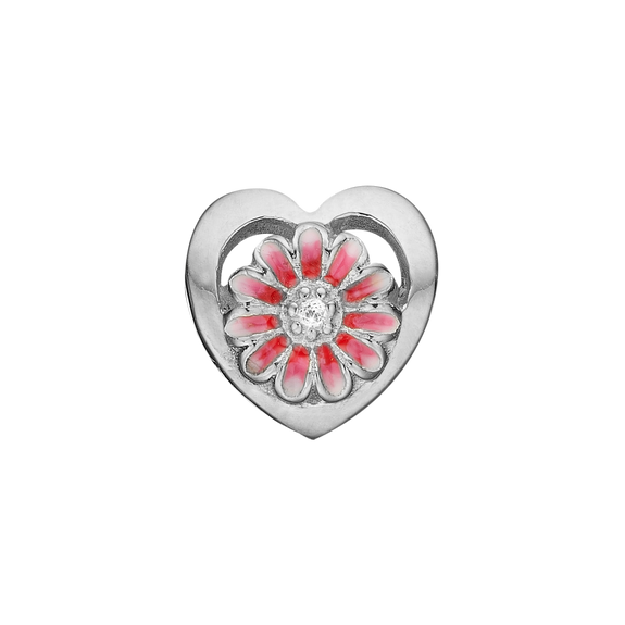 The So Sweet Charm, crafted in Sterling Silver & available in a Silver or Gold Finish.  A sweet Red Flower embedded in a Heart adored with a Gemstone. Gift this charm as a way of proclaiming your Love & Passion to your beloved the perfect gift for your loved one, at Valentines, an anniversary or just to say I Love You.