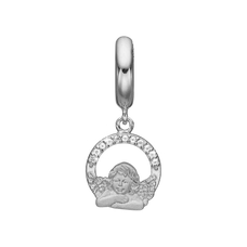 Load image into Gallery viewer, The Guardian Angel Charm, crafted in Sterling Silver &amp; available in a Silver or Gold Finish.  Your Guardian Angel is that person that is  most helpful and protective or you.. With 11 Genuine Topaz Gemstones, it is the perfect gift to give to a friend or that special person. It is also the perfect gift  at confirmation.