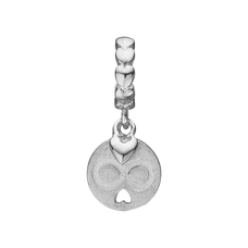Load image into Gallery viewer, The Forever Hanging Charm, handcrafted in Sterling Silver &amp; available in a Silver or Gold Finish. This charm celebrates loving couples that stay together forever. A small heart and a round pendant  hang from a band of hearts. It is the perfect gift for a wedding anniversary or couples in a long term relationship.