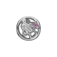 Load image into Gallery viewer, Zodiac Aquarius Bead Charm, Hand Crafted in 925 Sterling Silver finished with either Rhoduim Plating or 18kt Gold and further embellished with One Purple Amethyst gemstone