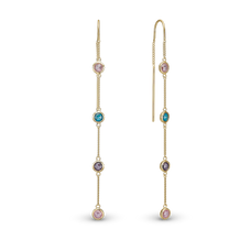 Load image into Gallery viewer, Colourful Champagne Earrings handcrafted in Sterling Silver and finished with an 18 Gold plating