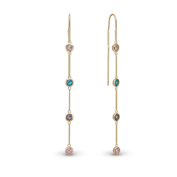 Colourful Champagne Earrings handcrafted in Sterling Silver and finished with an 18 Gold plating