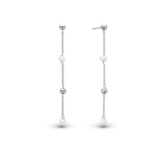Load image into Gallery viewer, Joyful Earrings handcrafted in Sterling Silver and finished with a Rhodium plating