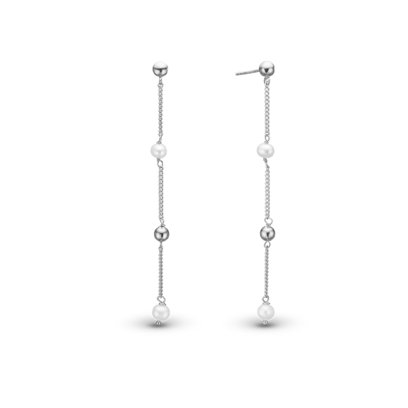 Joyful Earrings handcrafted in Sterling Silver and finished with a Rhodium plating