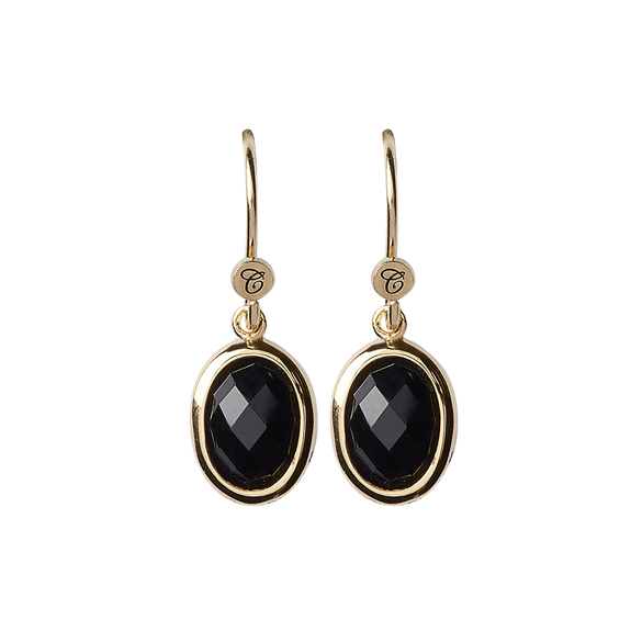 Onyx Dream Hanging Earrings Golds handcrafted in 925 Sterling Silver and availavle in Gold or Silver finish with Real Gemstones