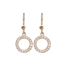 Load image into Gallery viewer, Hanging Circle Hanging Earrings Gold s handcrafted in 925 Sterling Silver and availavle in Gold or Silver finish with Real  Gemstones