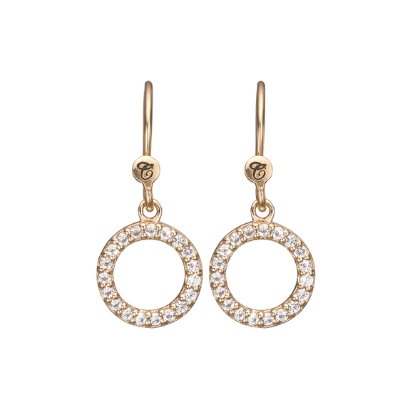 Hanging Circle Hanging Earrings Gold s handcrafted in 925 Sterling Silver and availavle in Gold or Silver finish with Real  Gemstones