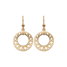 Load image into Gallery viewer, Circles of Happiness Hanging Earrings handcrafted in 925 Sterling Silver and availavle in Gold or Silver finish