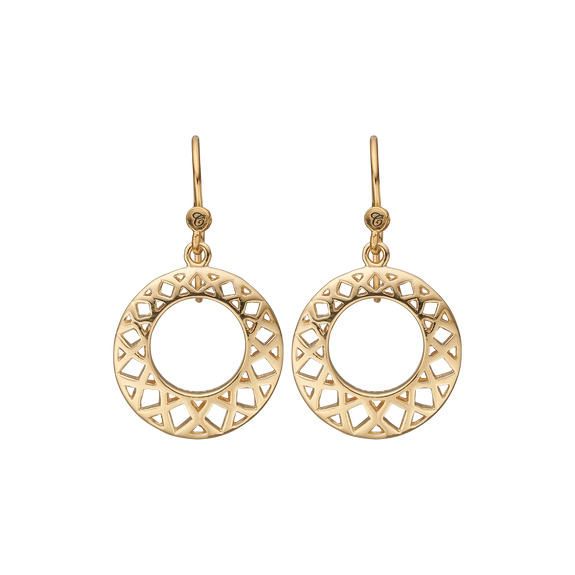 Circles of Happiness Hanging Earrings handcrafted in 925 Sterling Silver and availavle in Gold or Silver finish