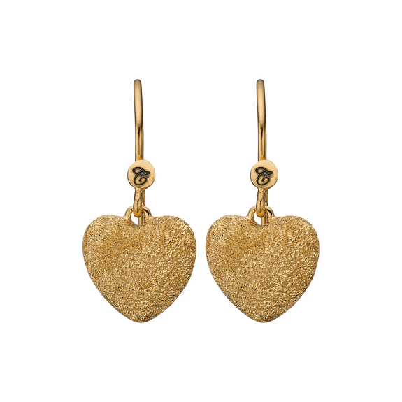 Happy Hearts Hanging Earrings handcrafted in 925 Sterling Silver and availavle in Gold or Silver finish