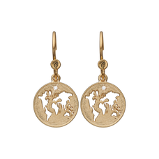 Load image into Gallery viewer, The World Hanging Earrings handcrafted in 925 Sterling Silver and availavle in Gold or Silver finish with Real Gemstones