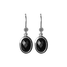 Load image into Gallery viewer, Onyx Dream Hanging Earrings Golds handcrafted in 925 Sterling Silver and availavle in Gold or Silver finish with Real Gemstones