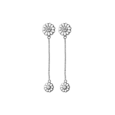 Load image into Gallery viewer, Flying Marguerites Hanging Earrings handcrafted in 925 Sterling Silver and available in Gold or Silver finish