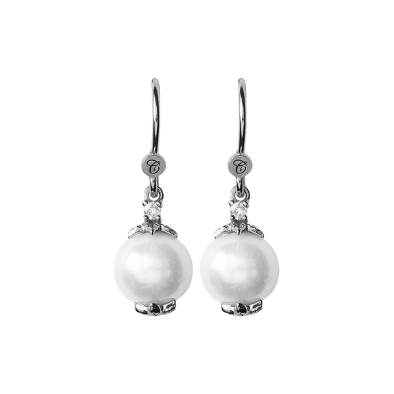 Pearls Hanging Earrings Golds handcrafted in 925 Sterling Silver and availavle in Gold or Silver finish with Real Gemstones