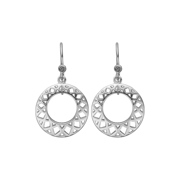 Circles of Happiness Hanging Earrings handcrafted in 925 Sterling Silver and availavle in Gold or Silver finish