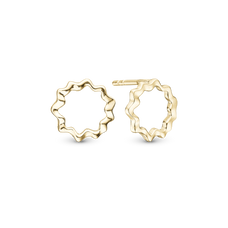 Load image into Gallery viewer, Ocean Waves Stud Earrings handcrafted in Sterling Silver and finished with an 18 Gold plating