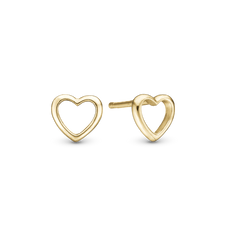 Load image into Gallery viewer, Open Hearted Studs handcrafted in Sterling Silver and finished with an 18 Gold plating