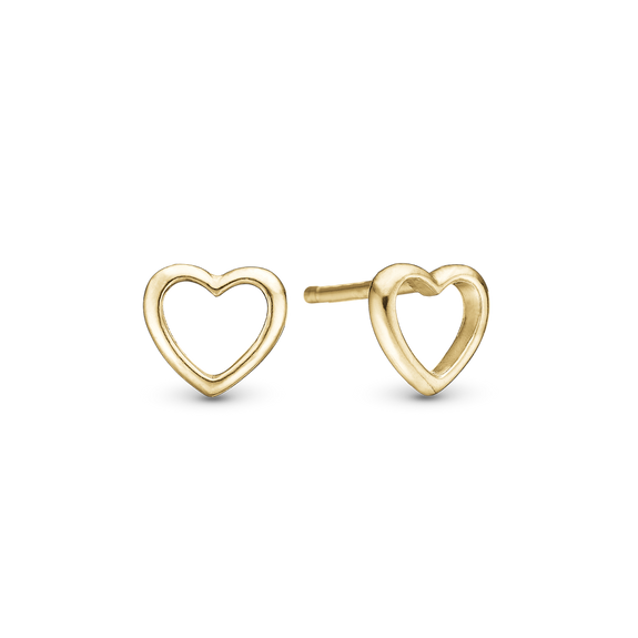 Open Hearted Studs handcrafted in Sterling Silver and finished with an 18 Gold plating