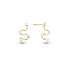 Load image into Gallery viewer, Snake Studs handcrafted in Sterling Silver and finished with an 18 Gold plating
