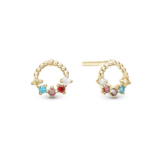 Load image into Gallery viewer, Rainbow Studs handcrafted in Sterling Silver and finished with an 18 Gold plating