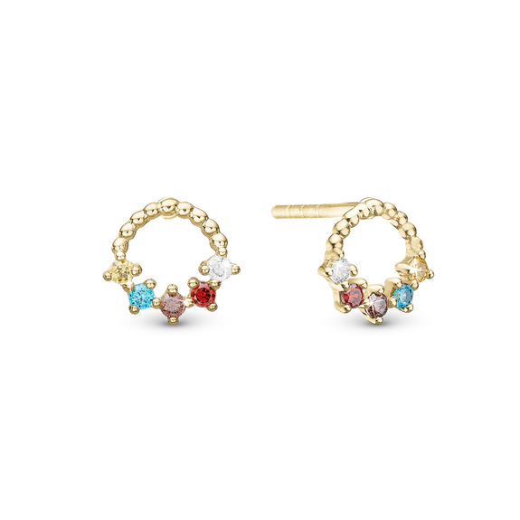 Rainbow Studs handcrafted in Sterling Silver and finished with an 18 Gold plating