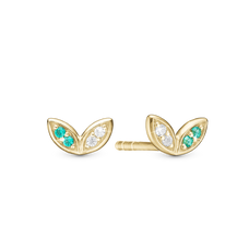 Load image into Gallery viewer, Colourful Leaves Studs handcrafted in Sterling Silver and finished with an 18 Gold plating