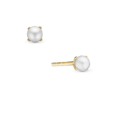 Load image into Gallery viewer, Pearl Single Stud handcrafted in Sterling Silver and finished with an 18 Gold plating
