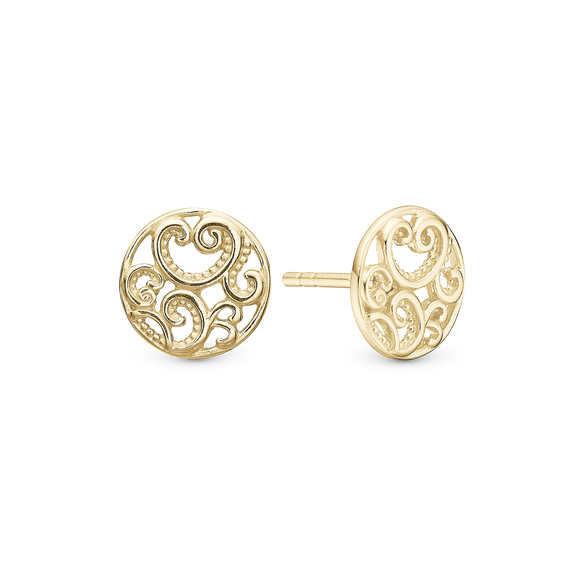 Winds of Change Stud Earrings handcrafted in Sterling Silver and finished with an 18 Gold plating