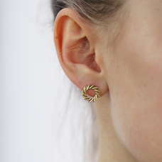 Load image into Gallery viewer, Laurel Stud Earrings handcrafted in Sterling Silver and finished with a Rhodium plating