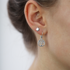 Load image into Gallery viewer, You&#39;re a Star Stud Earrings handcrafted in Sterling Silver and finished with a Rhodium plating